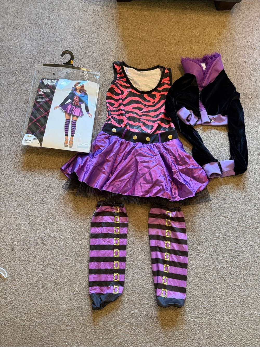 Spirit Purple and Black Striped Punk Costume Set